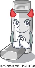 Devil asthma inhalers isolated in the mascot