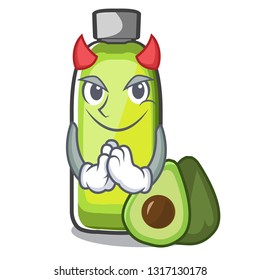 Devil avocado oil in the bottol cartoons vector illustration