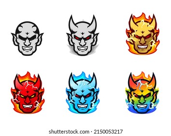 devil badge emotes collection. can be used for twitch youtube. set illustration