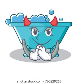 Devil bathtub character cartoon style