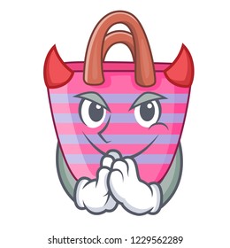 Devil beach bag cartoon on the sand