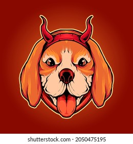 devil beagle dog Illustration premium vector, perfect for t shirt