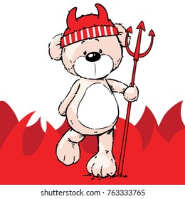 Devil bear   character design/fashion graphic, T-shirt graphics
