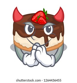 Devil berries cartoon cake on above table
