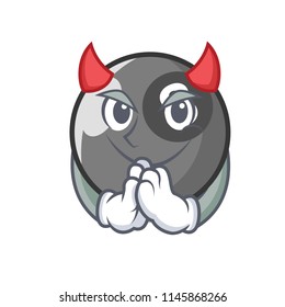 Devil billiard ball mascot cartoon