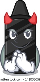 Devil black crayon above mascot wood table