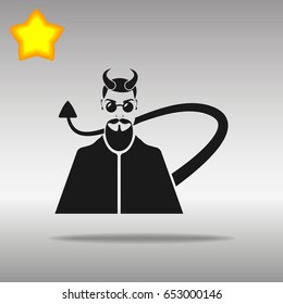 Devil black Icon button logo symbol concept high quality on the gray background