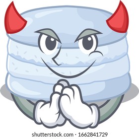 Caricatura del macarón de arándanos del diablo
