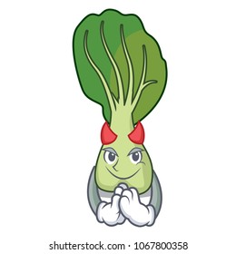 Devil bok choy mascot cartoon
