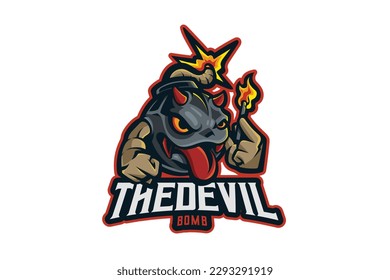 The Devil Bomb mascot logo cartografiert Vektorgrafik