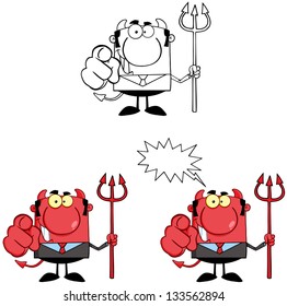 Devil Boss Cartoon Characters. Vector Collection 8