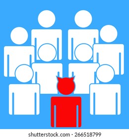devil boss icon sign vector illustration