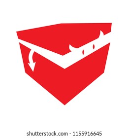 Devil Box.Logo icon illustration vector.