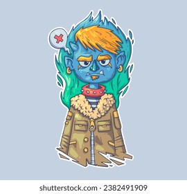 Devil boy in a fancy jacket. Cartoon vector character. Trendy style. Vector illustration.
