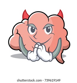 Devil brain character cartoon mascot