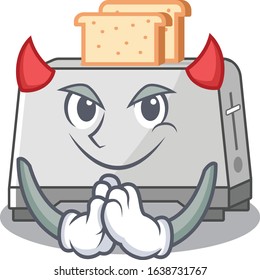 Devil bread toaster Cartoon in character design
