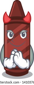 Devil brown crayon in the cartoon column