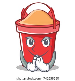 Devil bucket character cartoon style