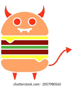 devil burger logo or mascot