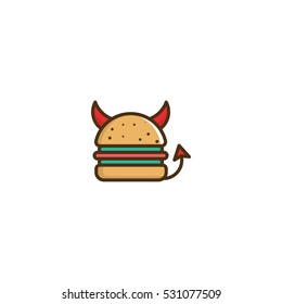Devil Burger Vector Logo Design Element