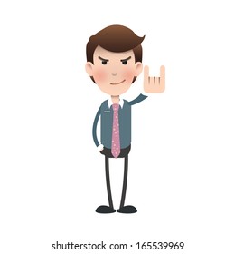 Devil businessman over isolated background. Vector design.
