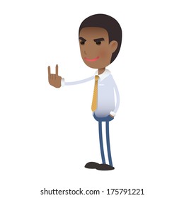 Devil businessman over isolated background. Vector design. 