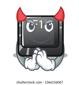 Devil button f10 isolated with the cartoon