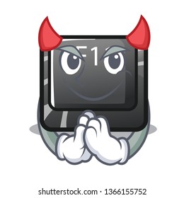 Devil button f11 isolated with the cartoon