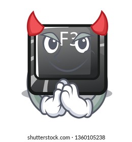 Devil button f3 in the shape cartoon