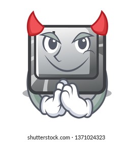 Devil button J on a computer character