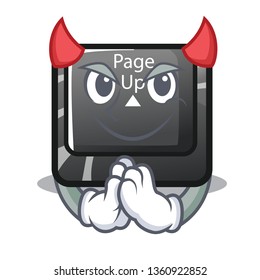 Devil button page up on computer cartoon