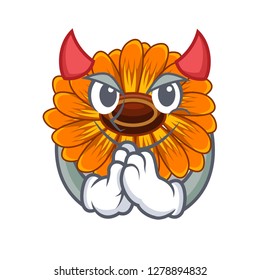 Devil calendula flower in the mascot stem