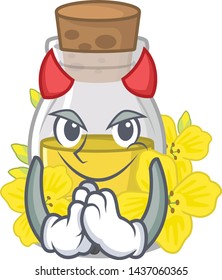 Devil canola seed oil in character shape