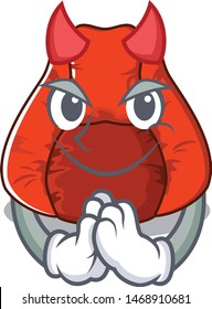 Devil cartoon bean bag chair in yard