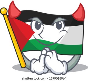 Devil Cartoon character of flag palestine Scroll design