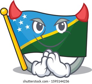 Devil Cartoon character of flag solomon island Scroll design
