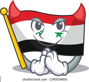 Devil Cartoon character of flag syria Scroll design