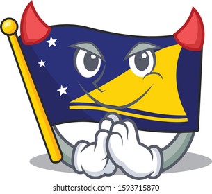 Devil Cartoon character of flag tokelau Scroll design