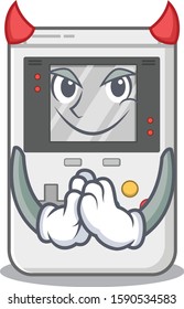 Devil Cartoon character of handheld game Scroll design