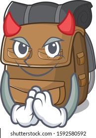 Devil Cartoon character of hiking backpack Scroll design