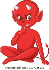 Devil Cartoon-Charakter auf weißem Hintergrund, Vektorgrafik