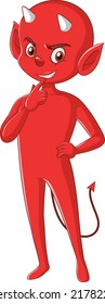 Caricatura del diablo sobre ilustración de fondo blanco