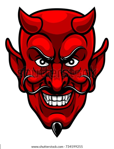 Devil Cartoon Character Sports Mascot Face Stock Vector (Royalty Free ...