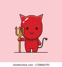 devil cartoon character vector illustration