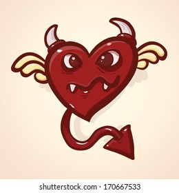 Devil cartoon heart