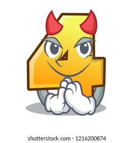 Devil cartoon the house number four figure