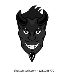 devil - cartoon style - black and white color, Gray Slate