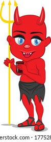Devil Cartoon vector art and illustration