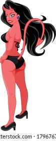Devil cartoon vector art and illustration