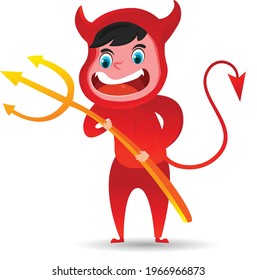 Devil cartoon vector art and illustration